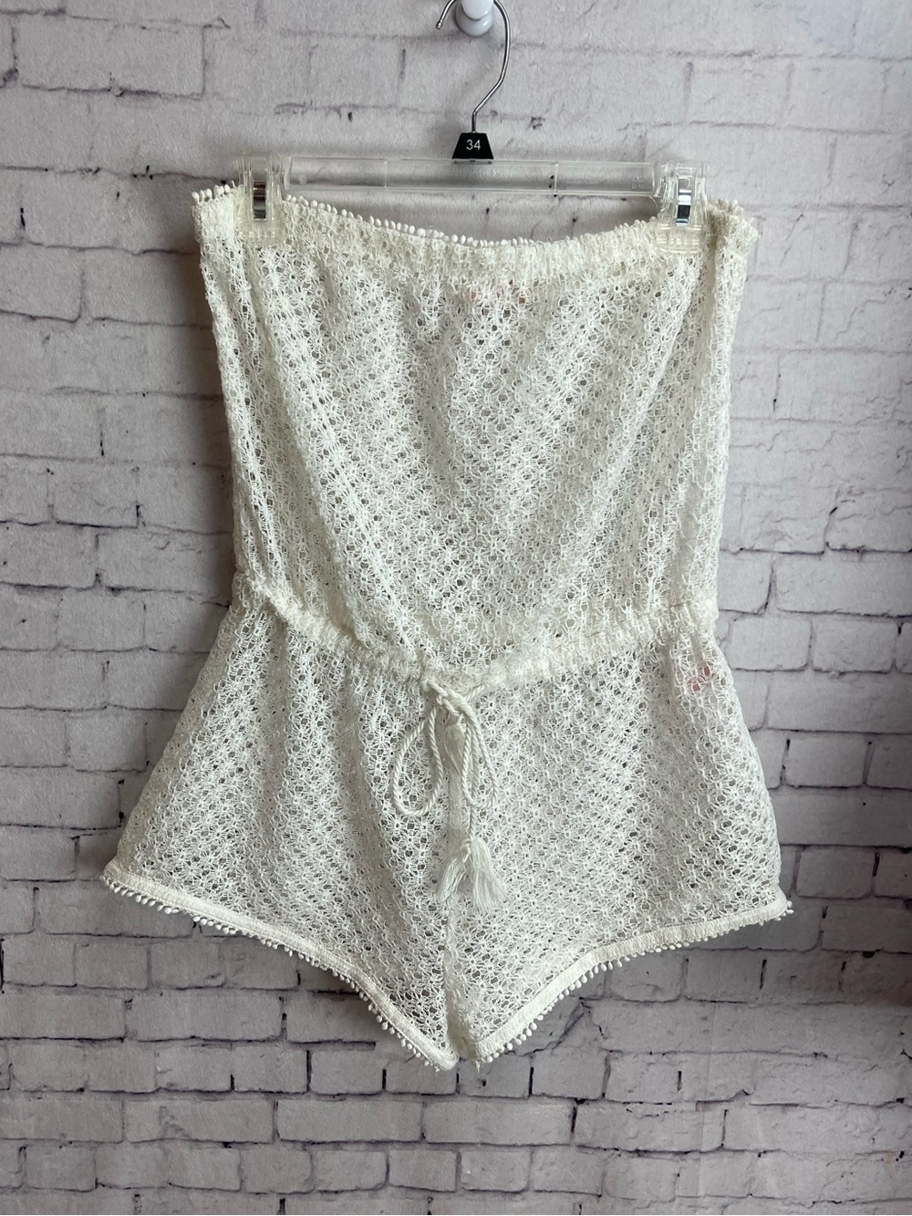 Victorias Secret size medium creamy white lace swimsuit cover romper